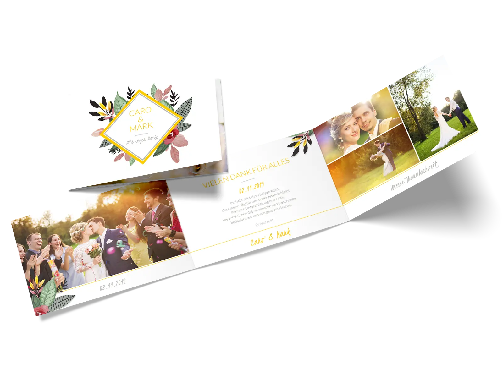 Dankeskarte "Blumengedeck"