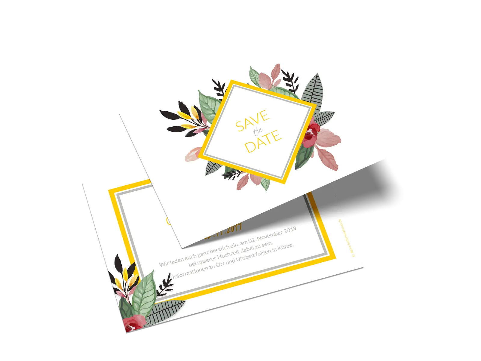 Save-the-Date-Karte "Blumengedeck"