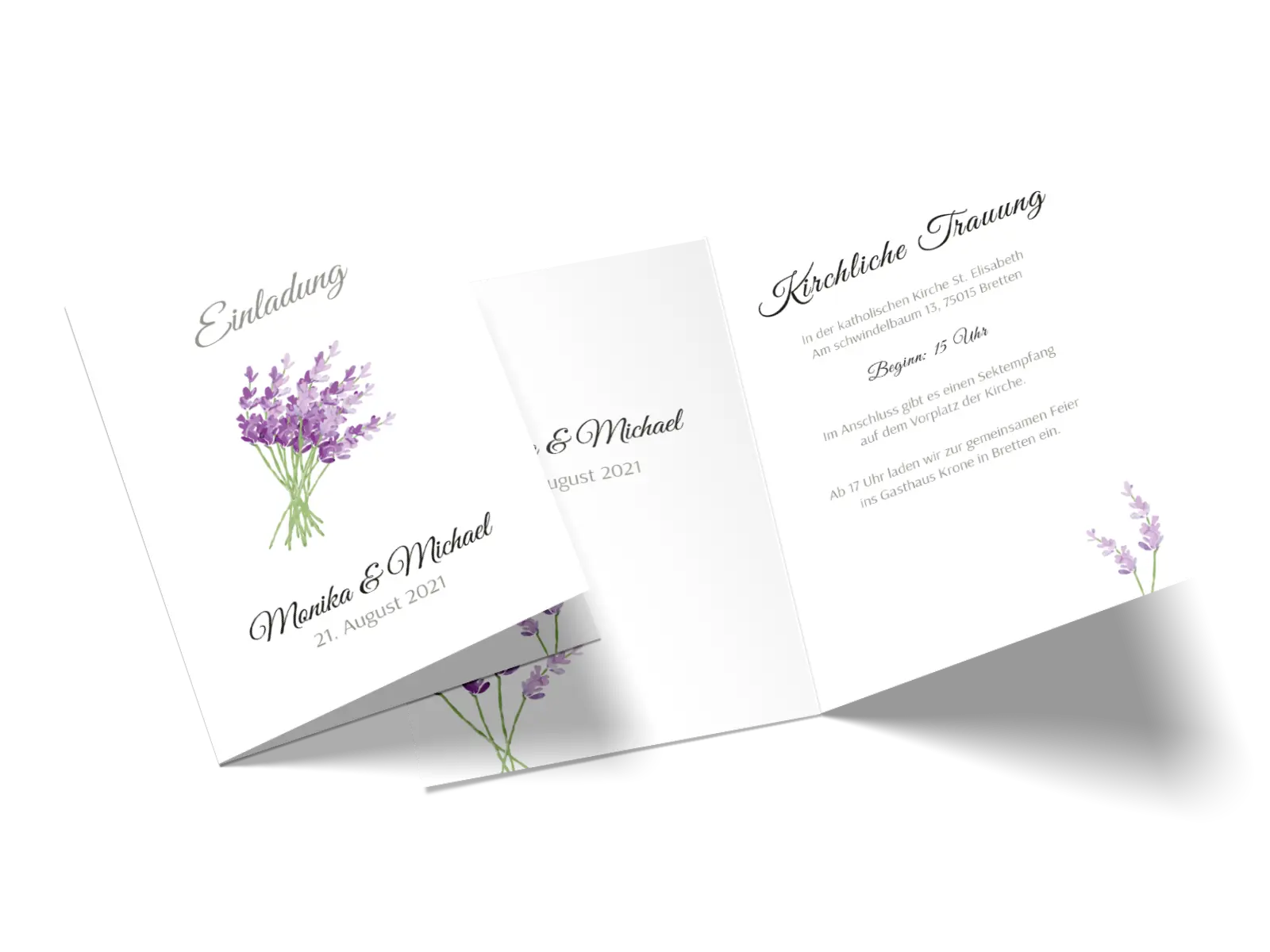 Hochzeitseinladung "Lavendel"