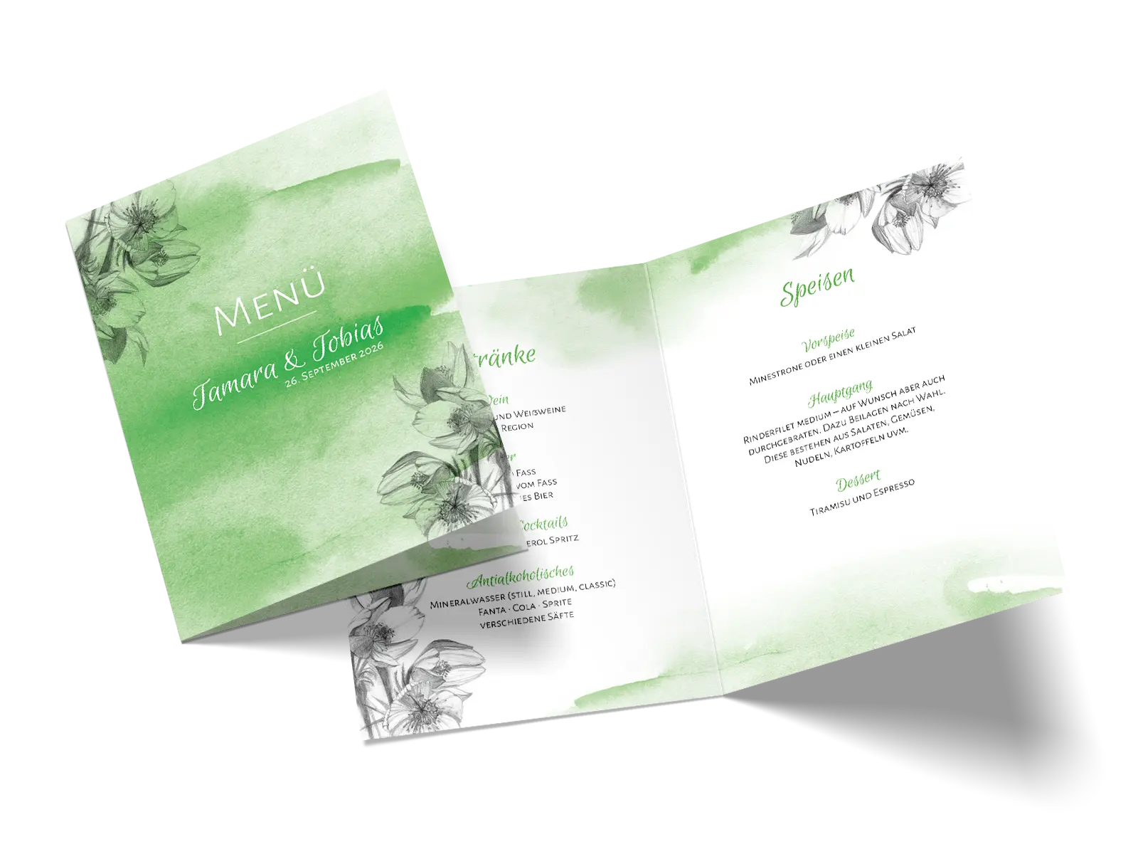 Menükarte "Aquarell"