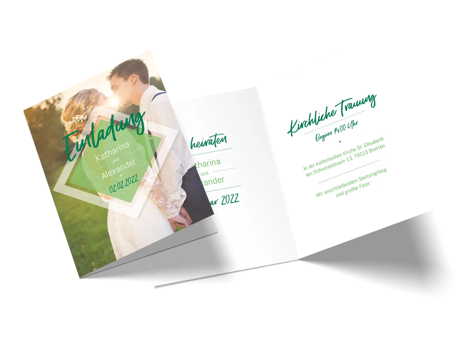 Hochzeitseinladung "Liebe im Quadrat"