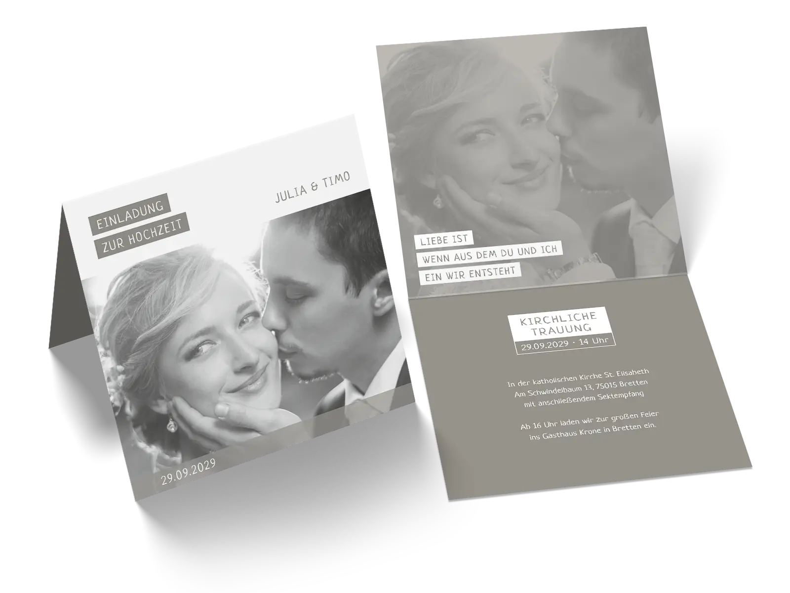 Hochzeitseinladung "Farbenspiel"