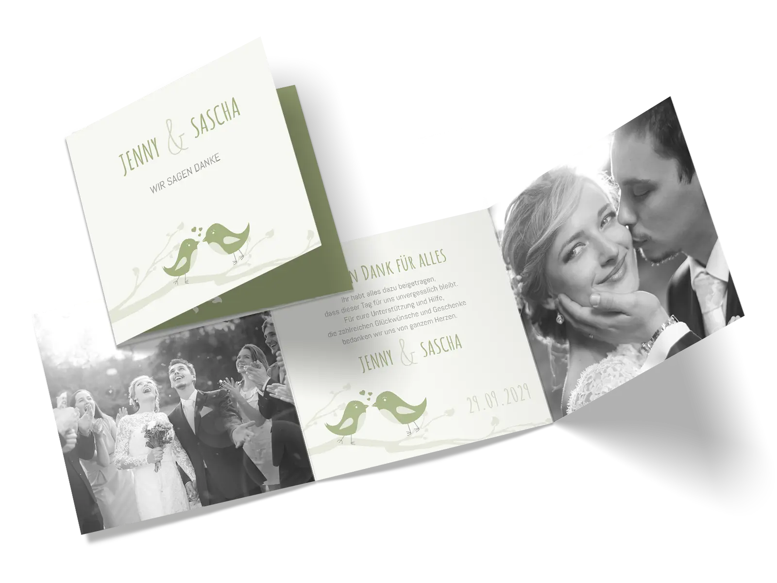 Dankeskarte "Birds in love"