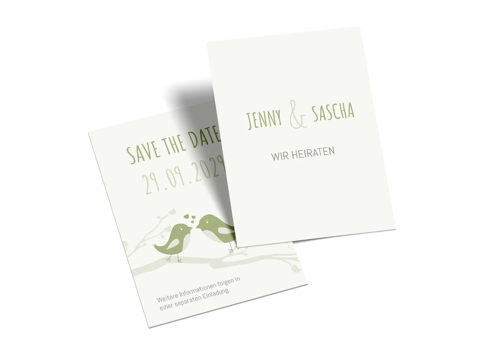 Save-the-Date-Karte "Birds in love"
