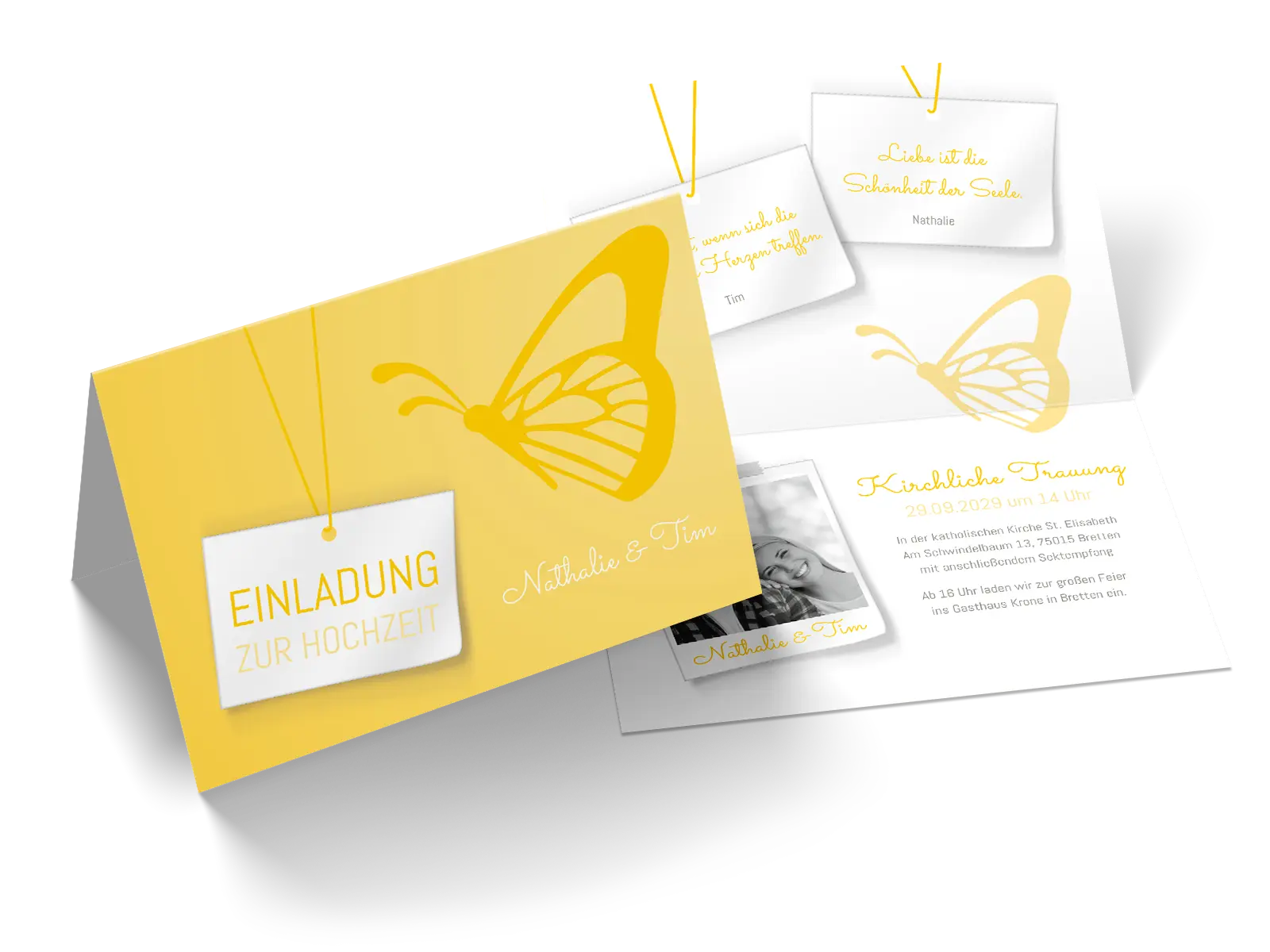Hochzeitseinladung "Schmetterling"