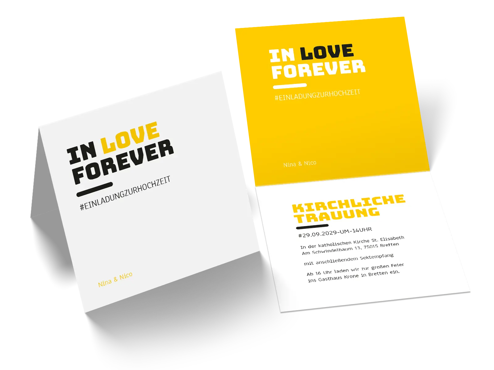 Hochzeitseinladung "In love forever"