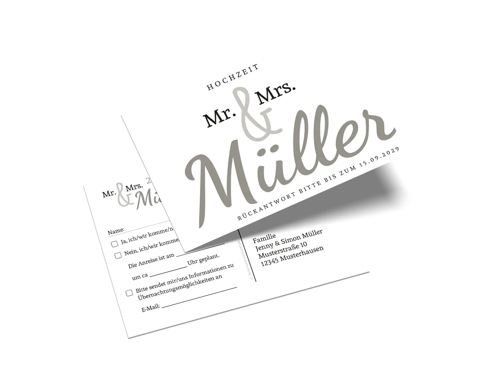 Antwortkarte "Mr and Mrs"