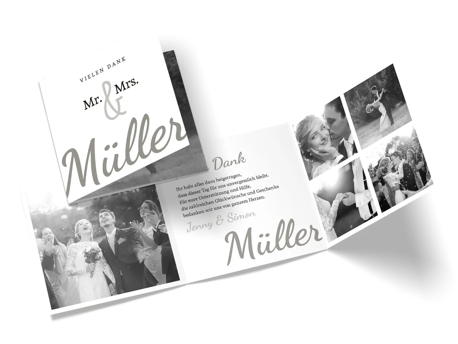 Dankeskarte "Mr and Mrs"