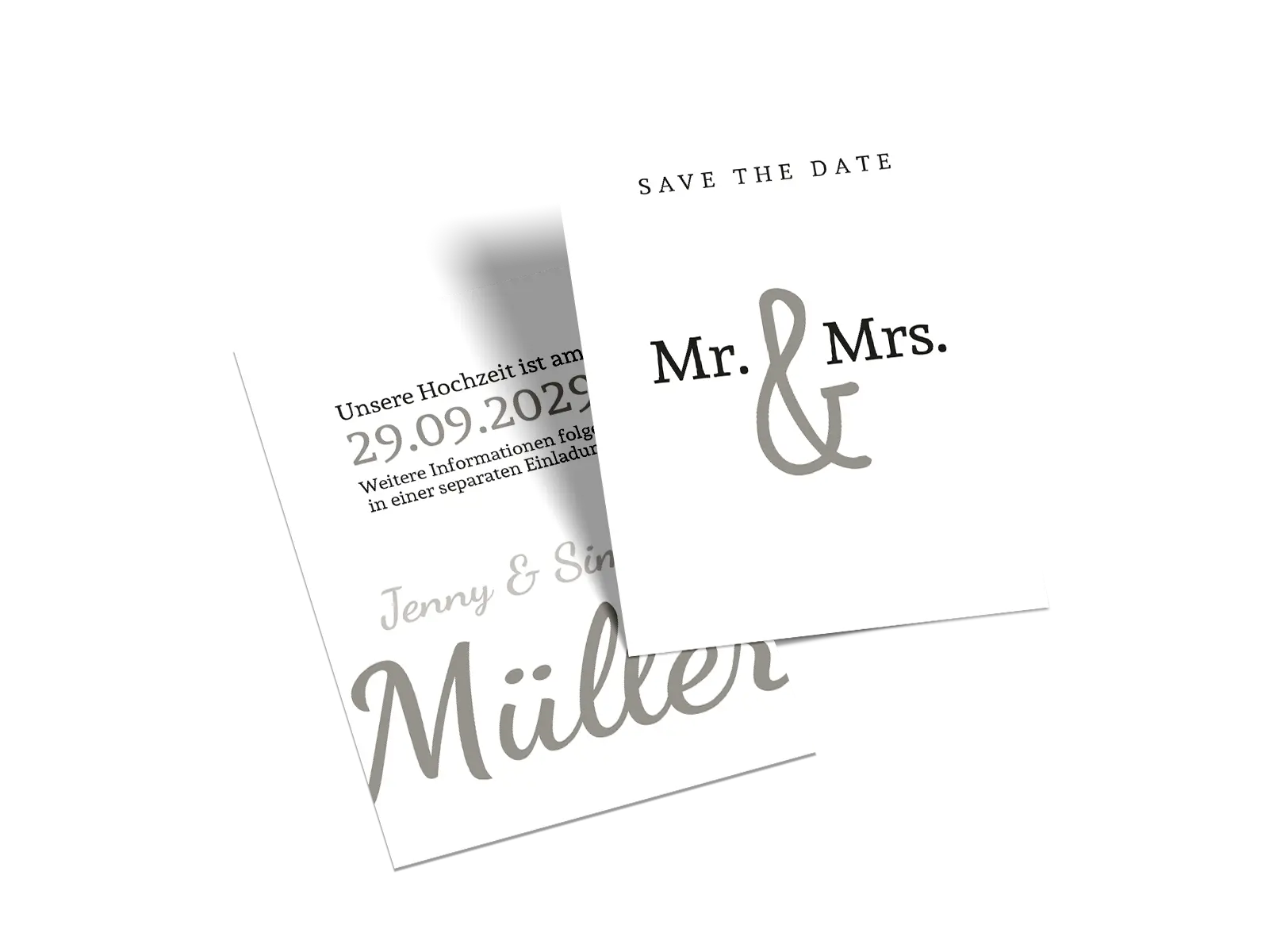 Save-the-Date-Karte "Mr and Mrs"