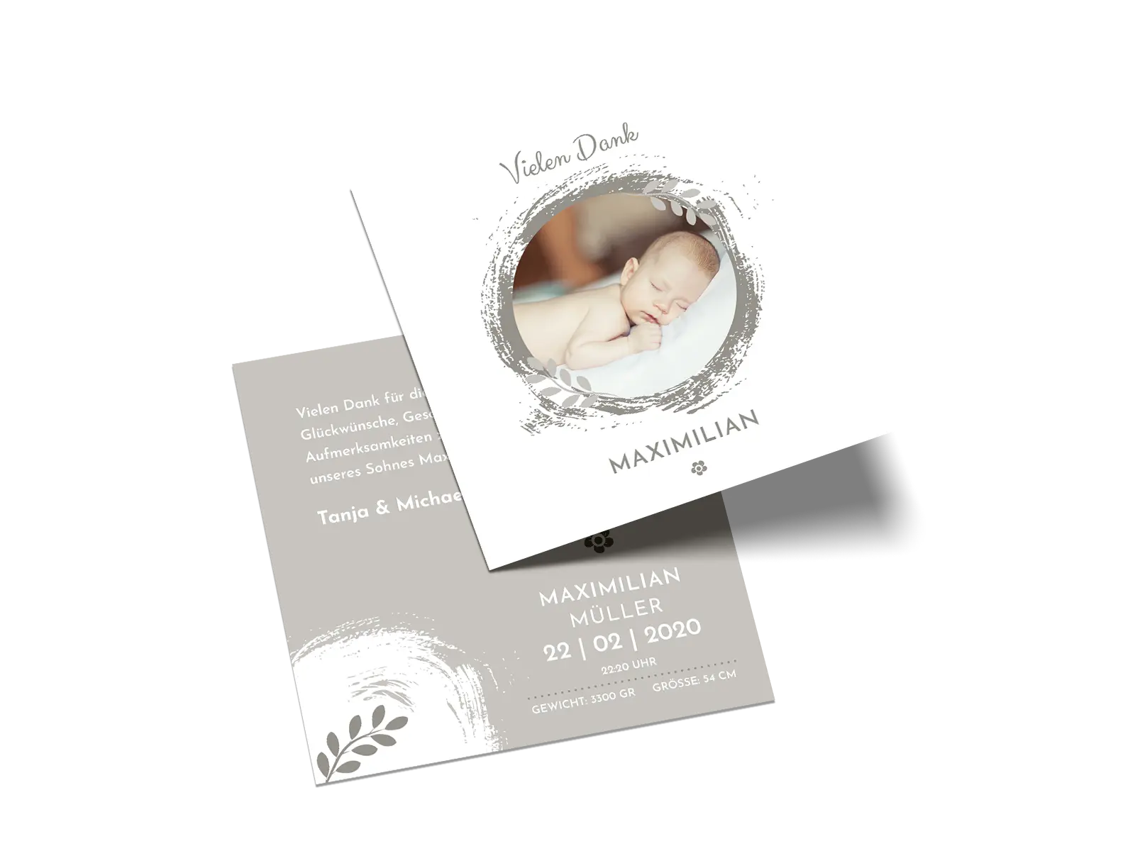 Danksagungskarte zur Geburt "Hello world"