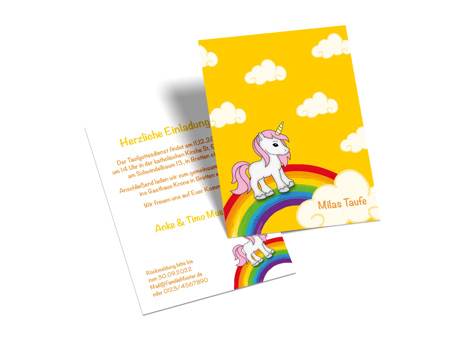 Taufeinladung "Unicorn"