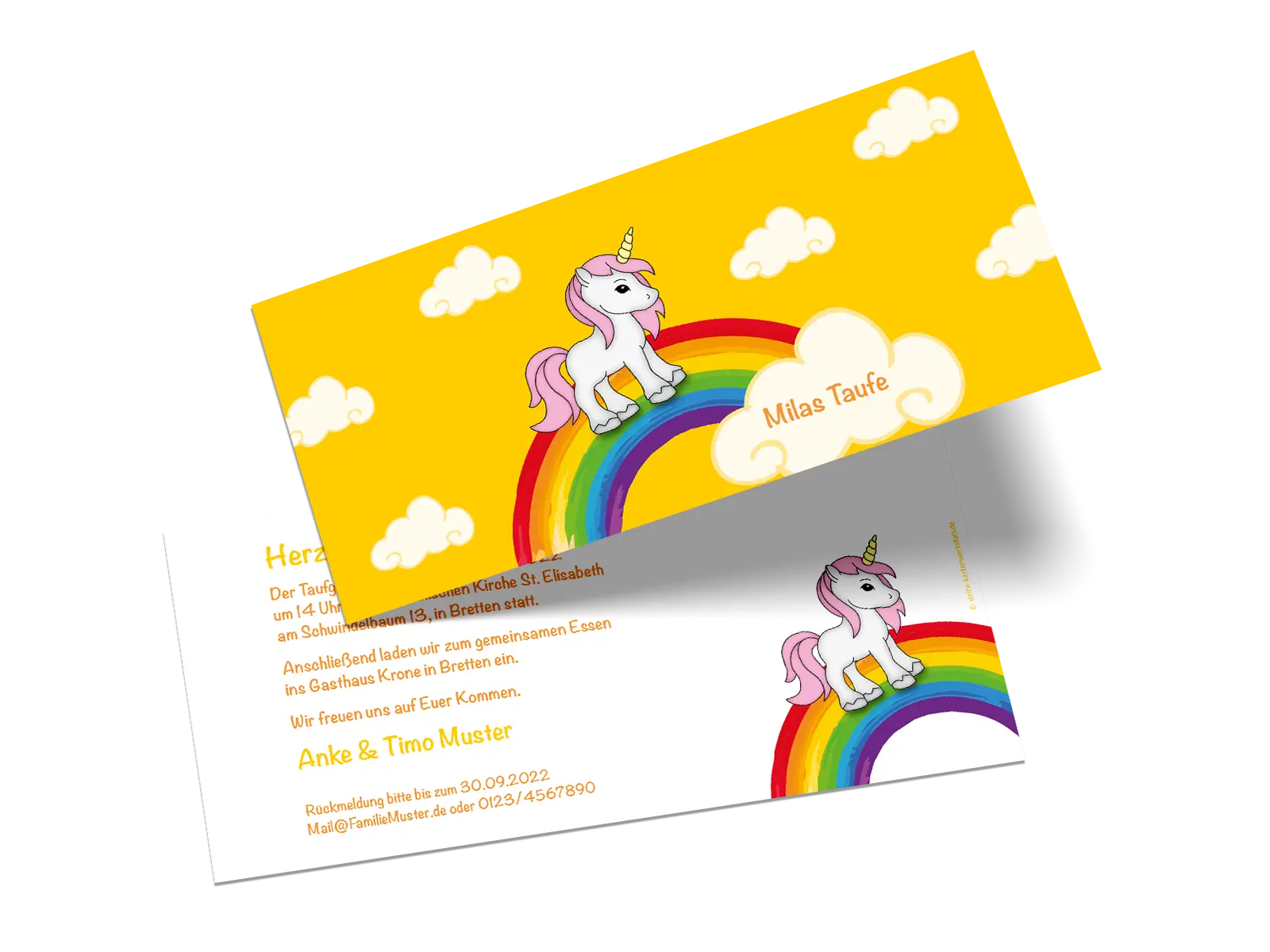 Taufeinladung "Unicorn"