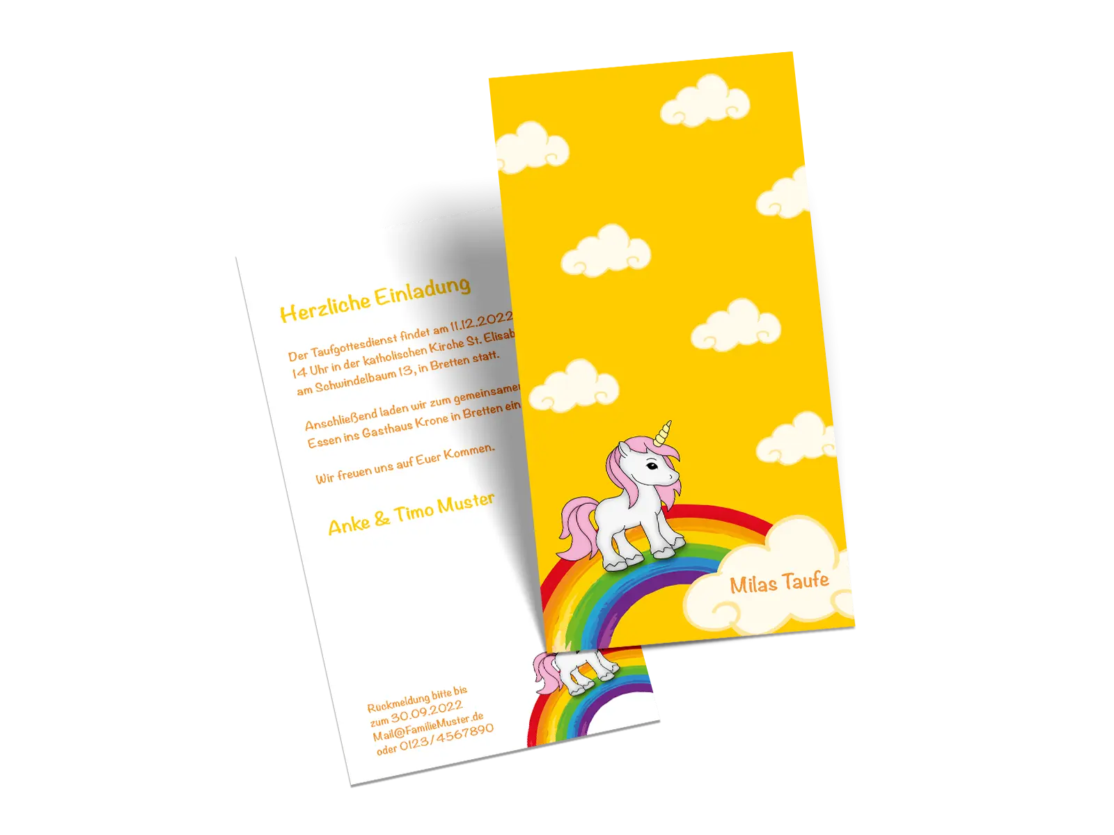 Taufeinladung "Unicorn"