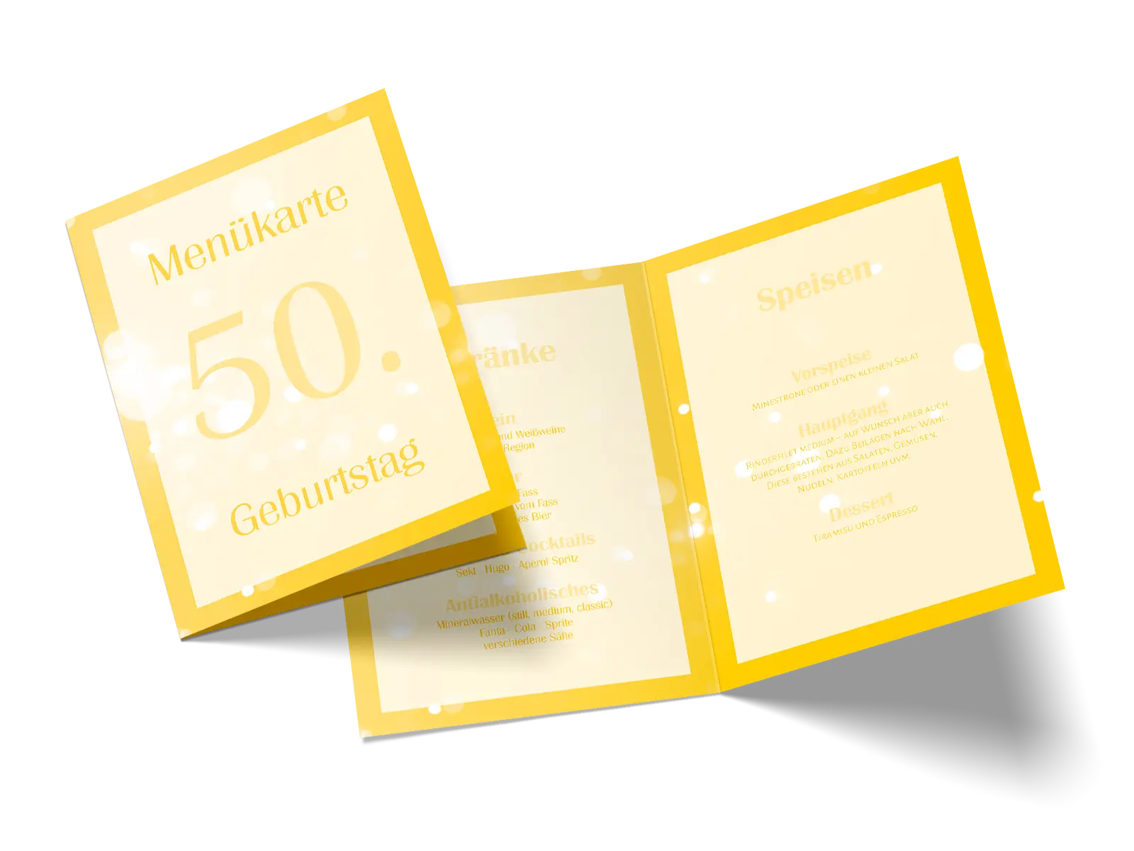 Menükarte "Bokeh" – Geburtstag
