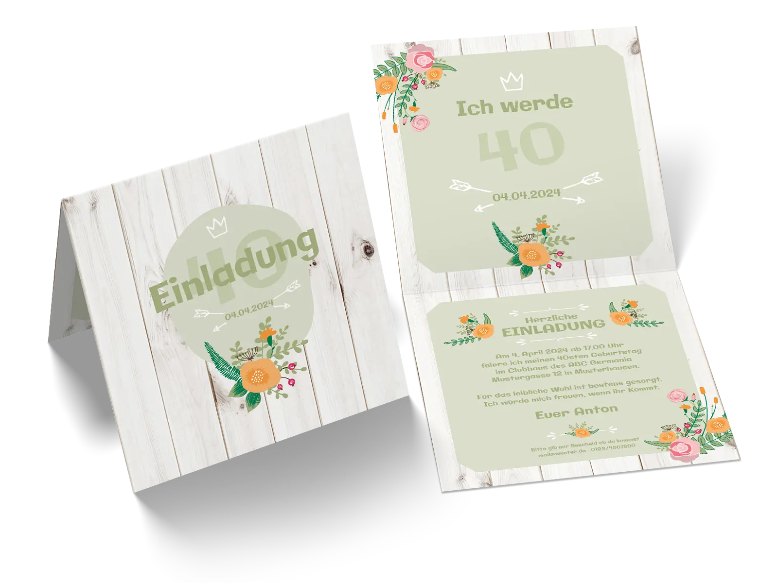 Geburtstagseinladung "Hölzern"