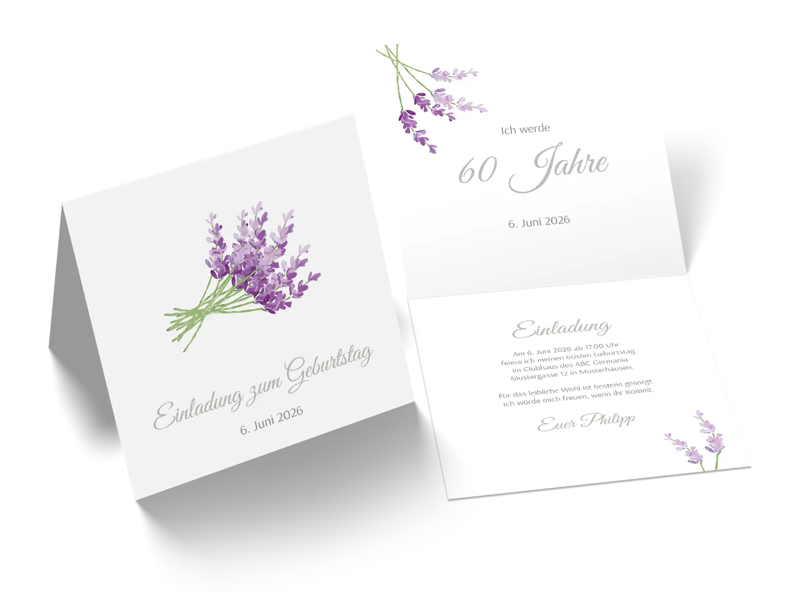 Geburtstagseinladung "Lavendel"