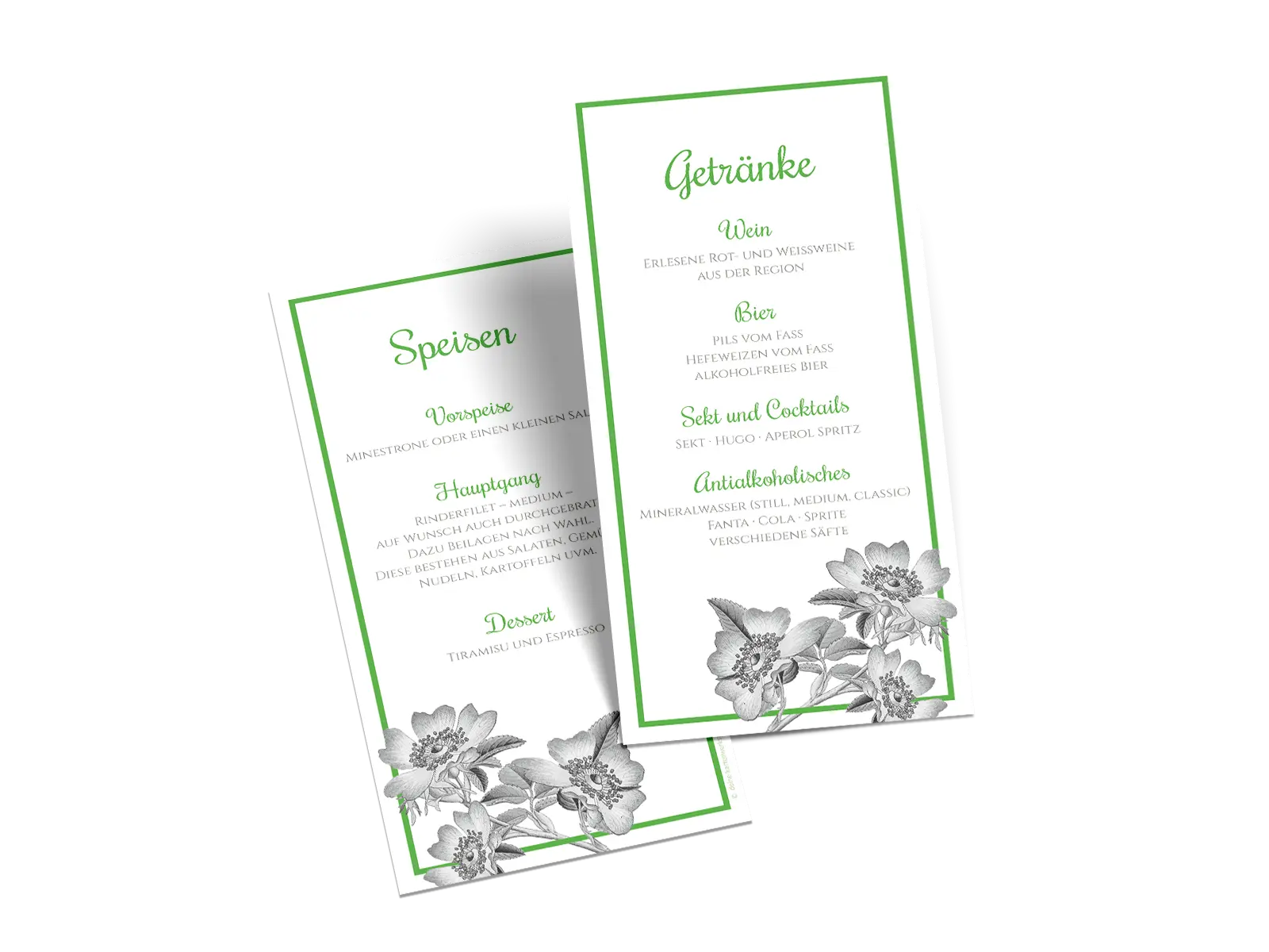 Menükarte "Timeless Flowers" – Geburtstag