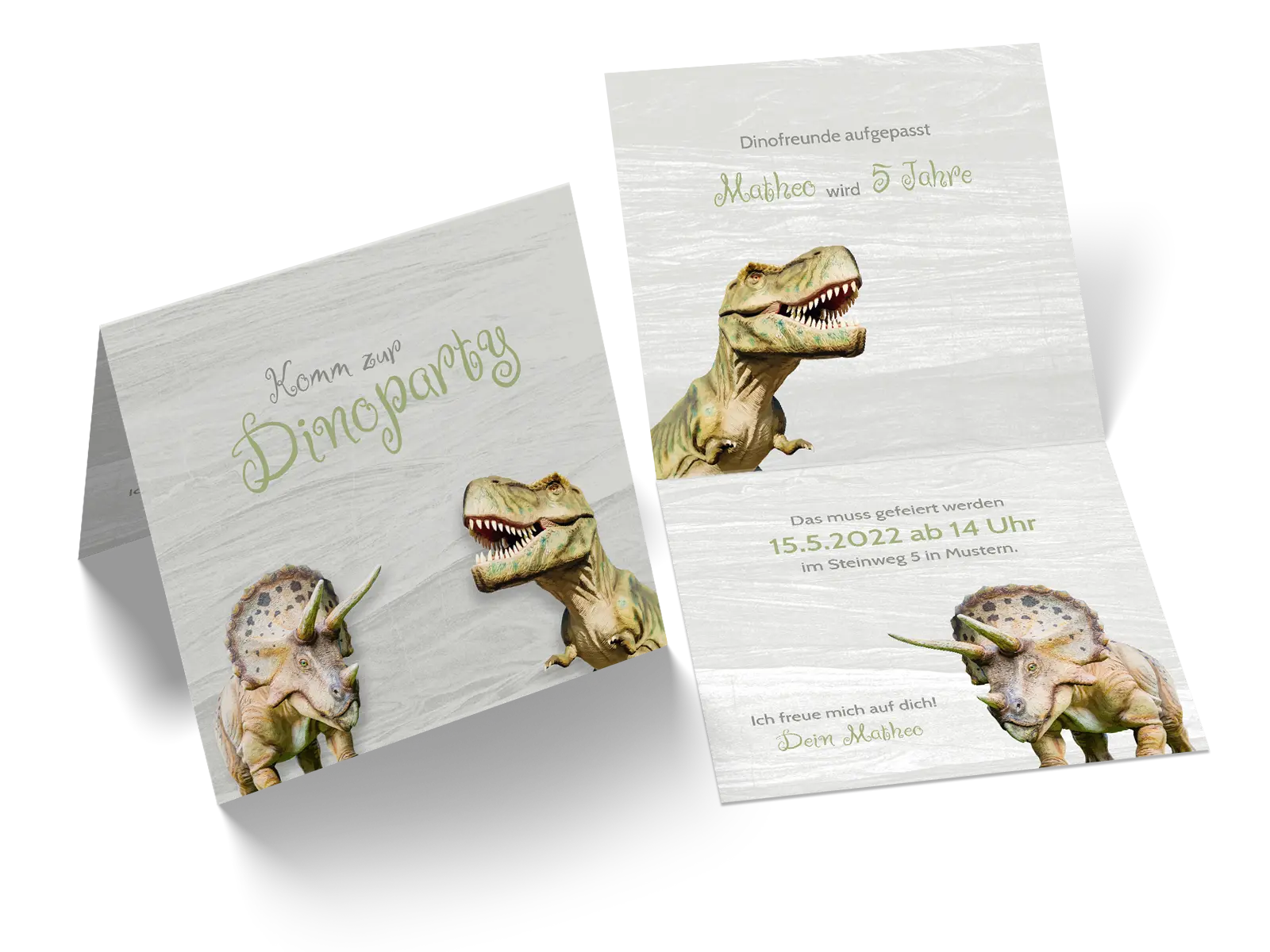 Geburtstagseinladung für Kinder "Dino"