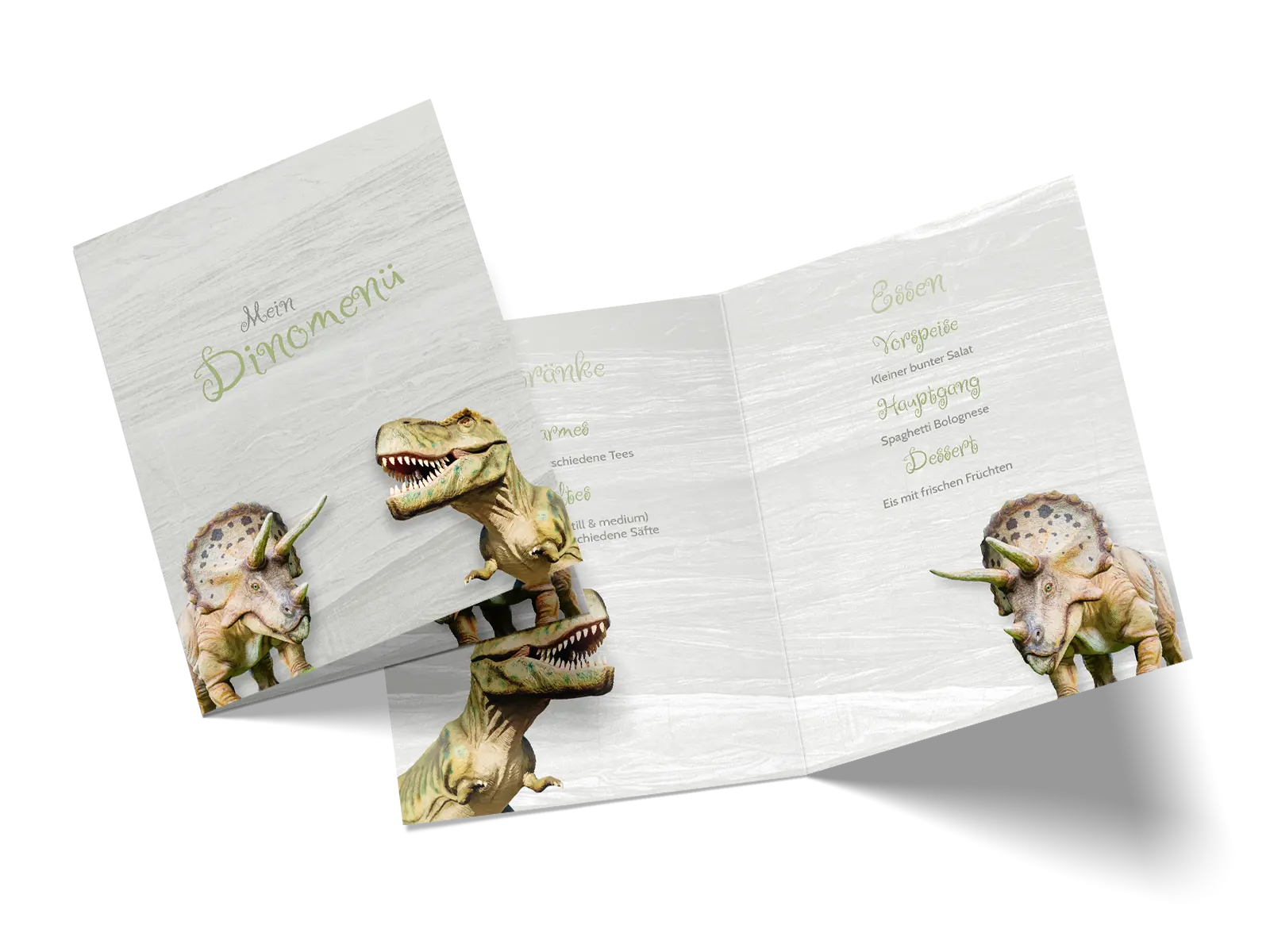Menükarte "Dino" – Geburtstag