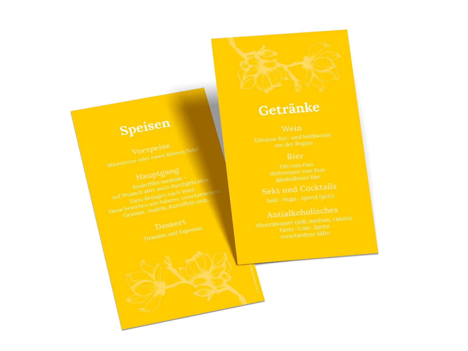 Menükarte "Magnolia" – Geburtstag