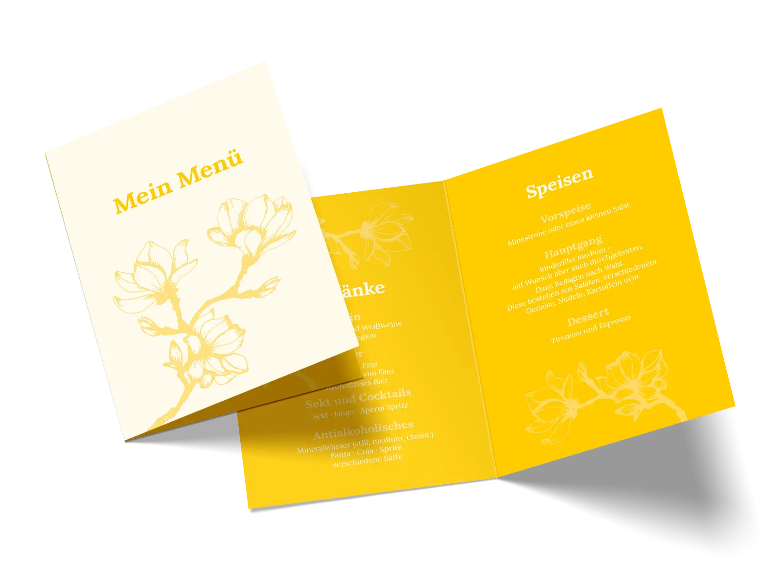 Menükarte "Magnolia" – Geburtstag