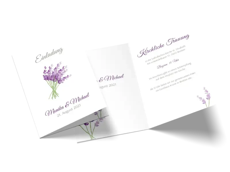 Hochzeitseinladung "Lavendel"