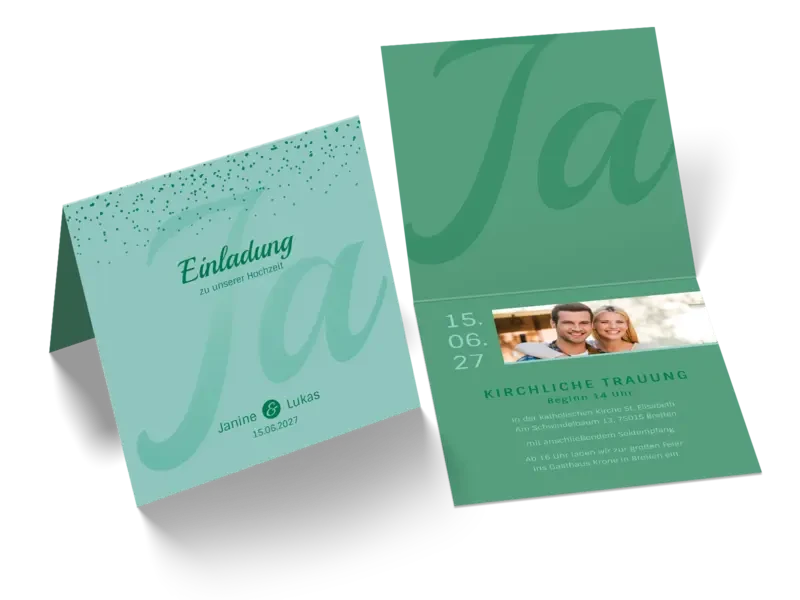 Hochzeitseinladung "Sag ja"