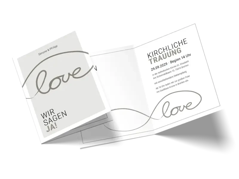 Hochzeitseinladung "Ja zur Liebe"