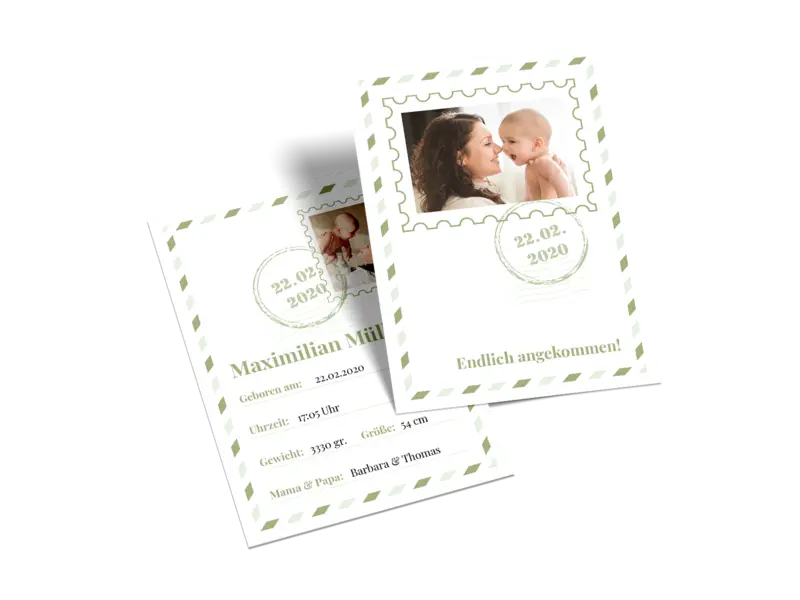 Kleine Postkarte hoch