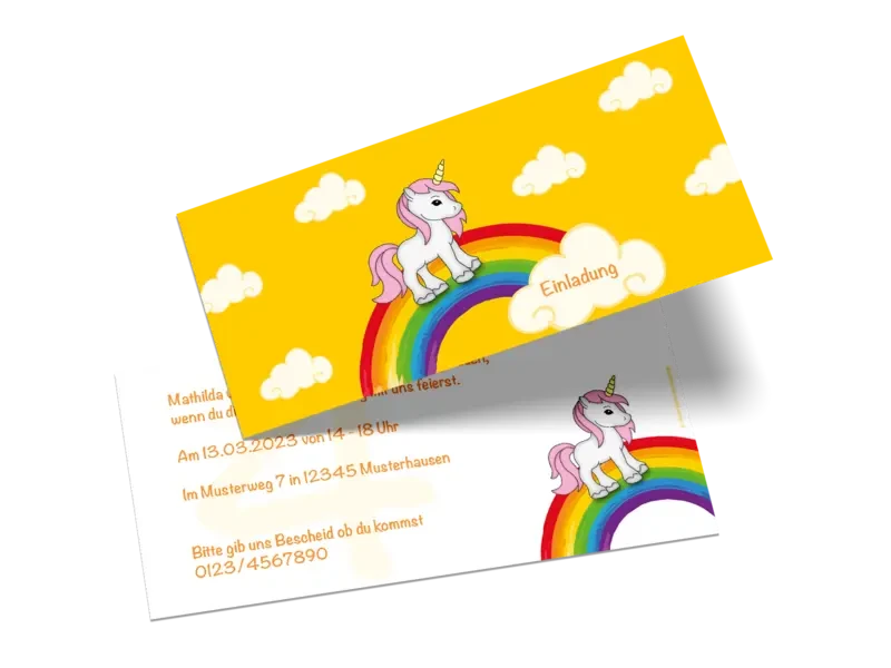 Geburtstagseinladung für Kinder "Unicorn"