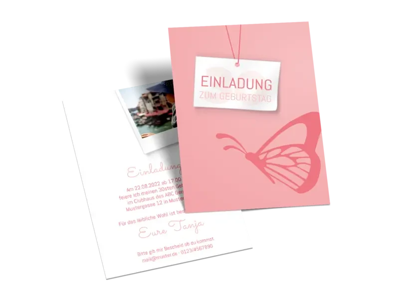 Geburtstagseinladung "Schmetterling"