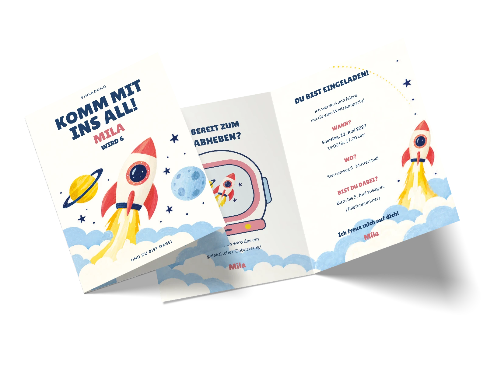 Kindergeburtstagseinladung „Weltraumparty“