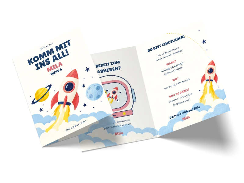 Kindergeburtstagseinladung „Weltraumparty“