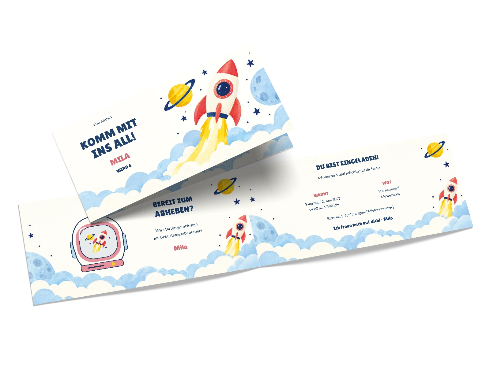 Kindergeburtstagseinladung „Weltraumparty“