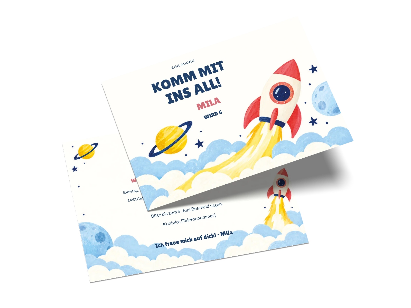 Kindergeburtstagseinladung „Weltraumparty“