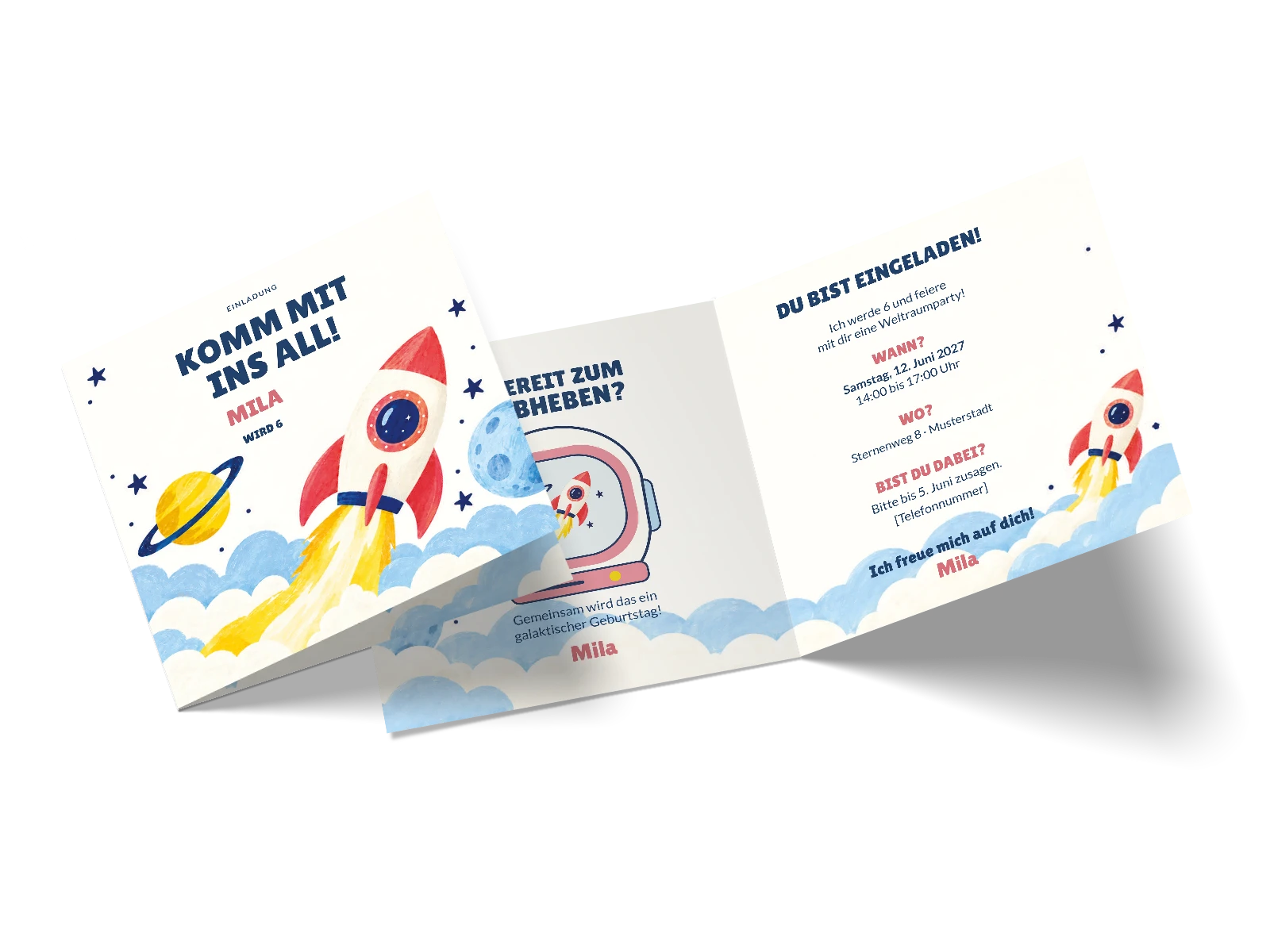 Kindergeburtstagseinladung „Weltraumparty“