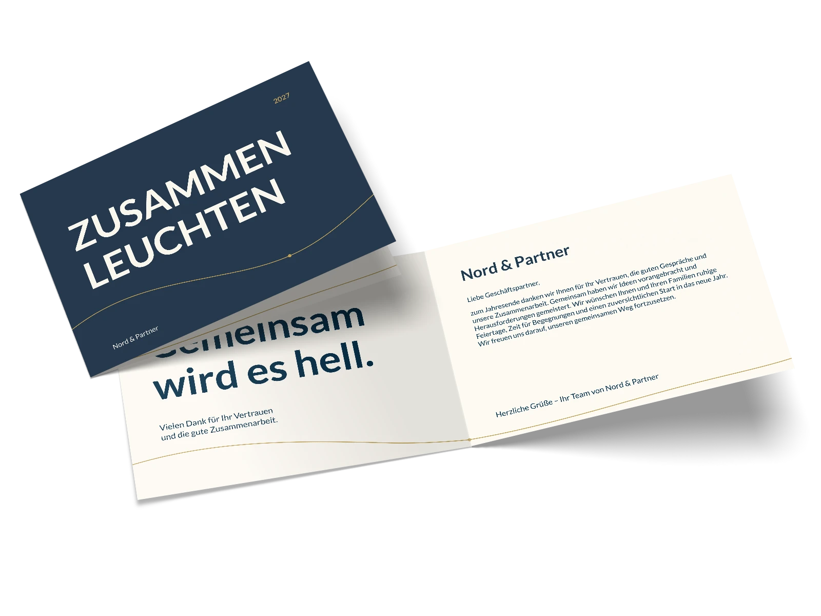 Geschäftliche Weihnachtskarte „Zusammen leuchten“