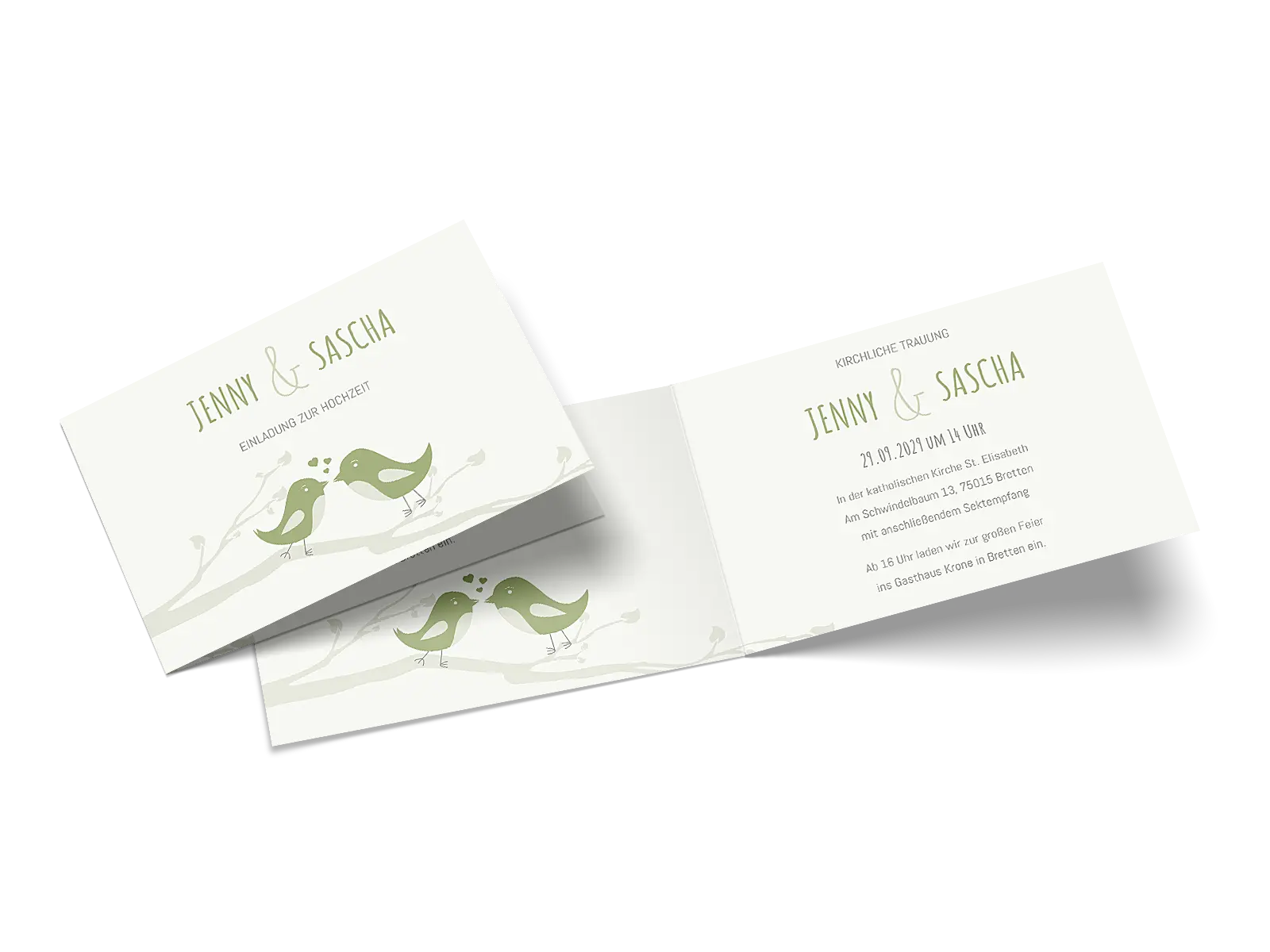 Hochzeitseinladung "Birds in love"