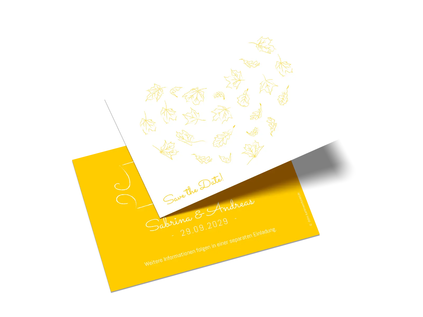 Save-the-Date-Karte "Blätterherz"