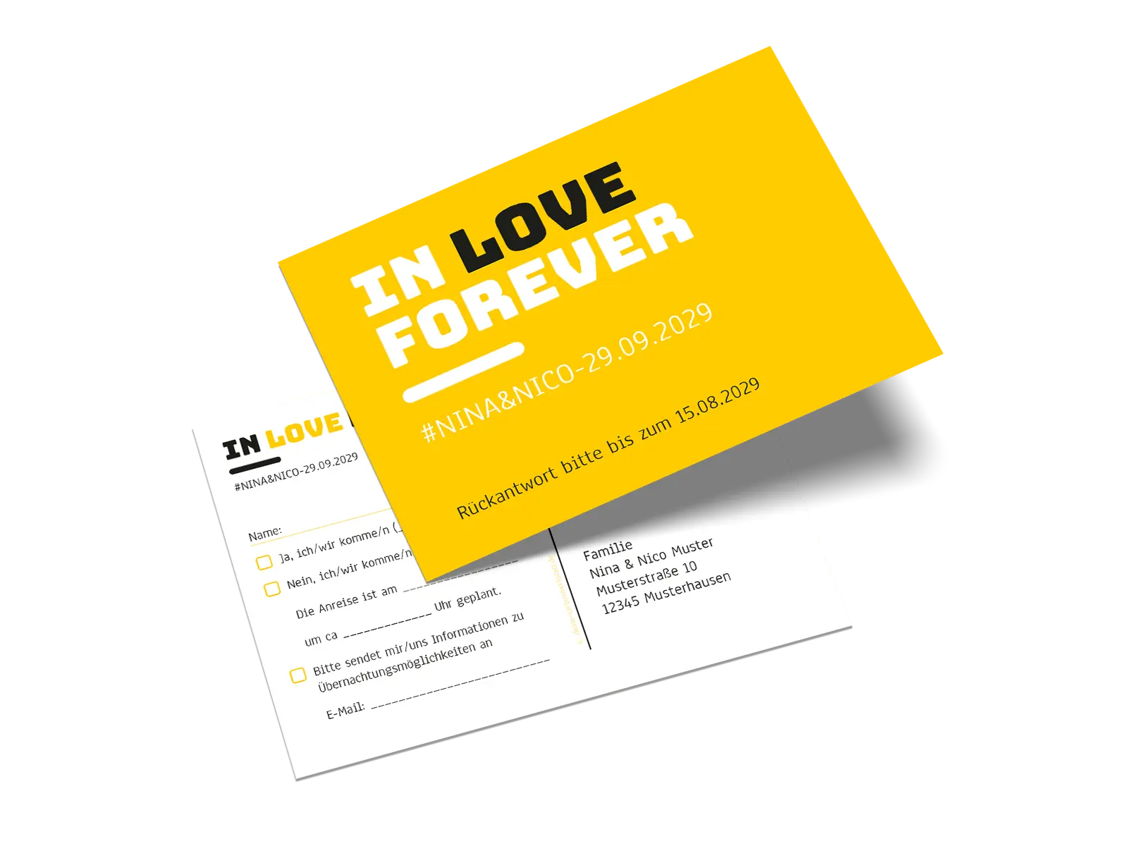 Antwortkarte "In love forever"