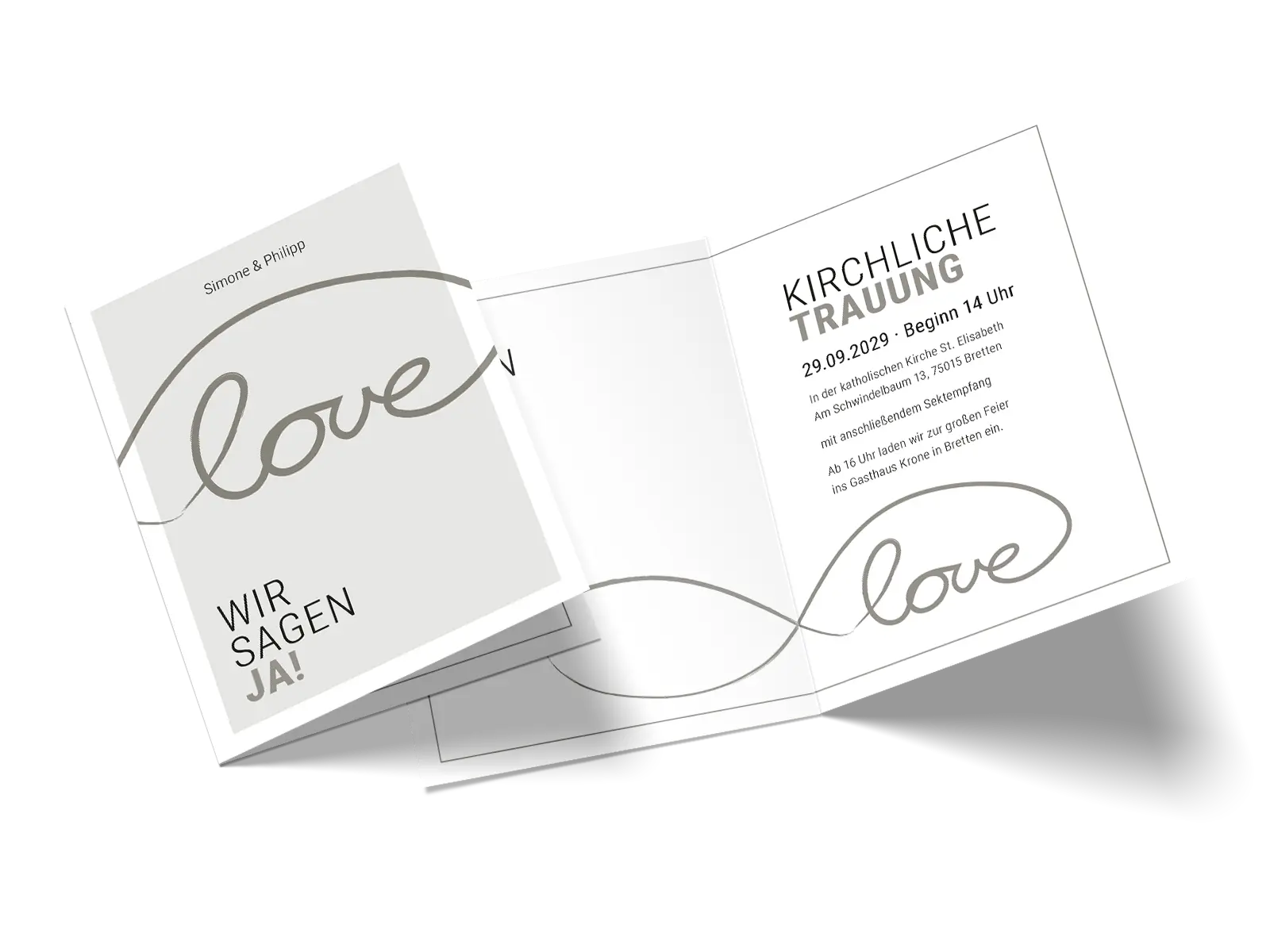 Hochzeitseinladung "Ja zur Liebe"