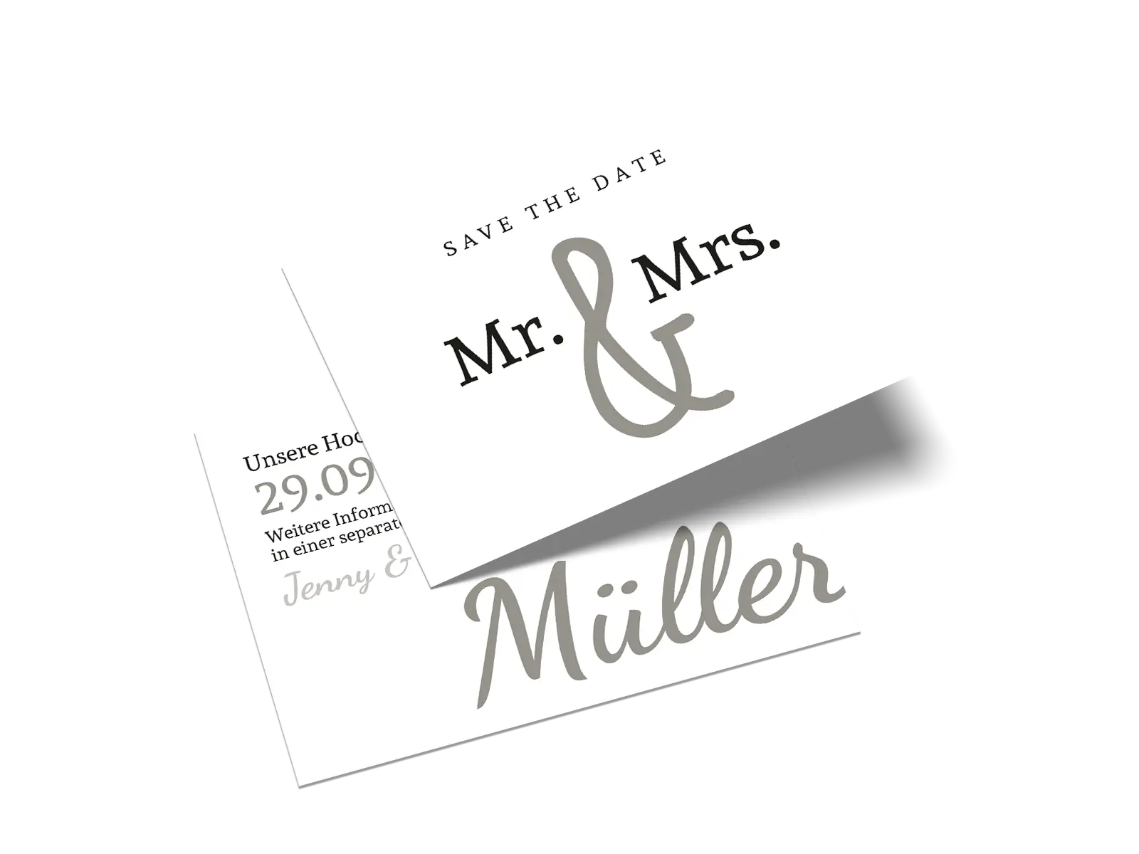 Save-the-Date-Karte "Mr and Mrs"