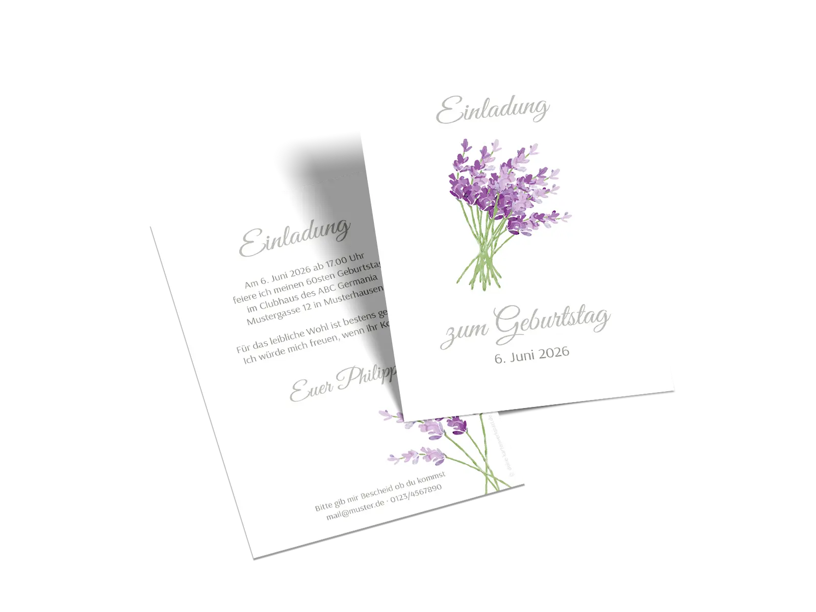 Geburtstagseinladung "Lavendel"