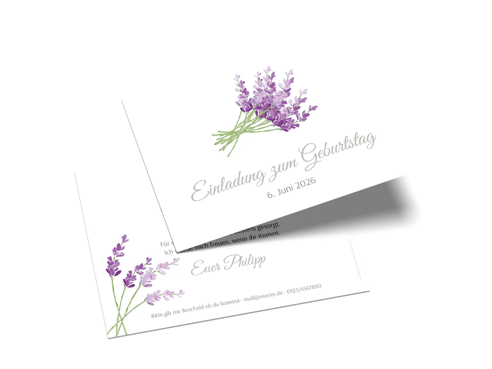 Geburtstagseinladung "Lavendel"