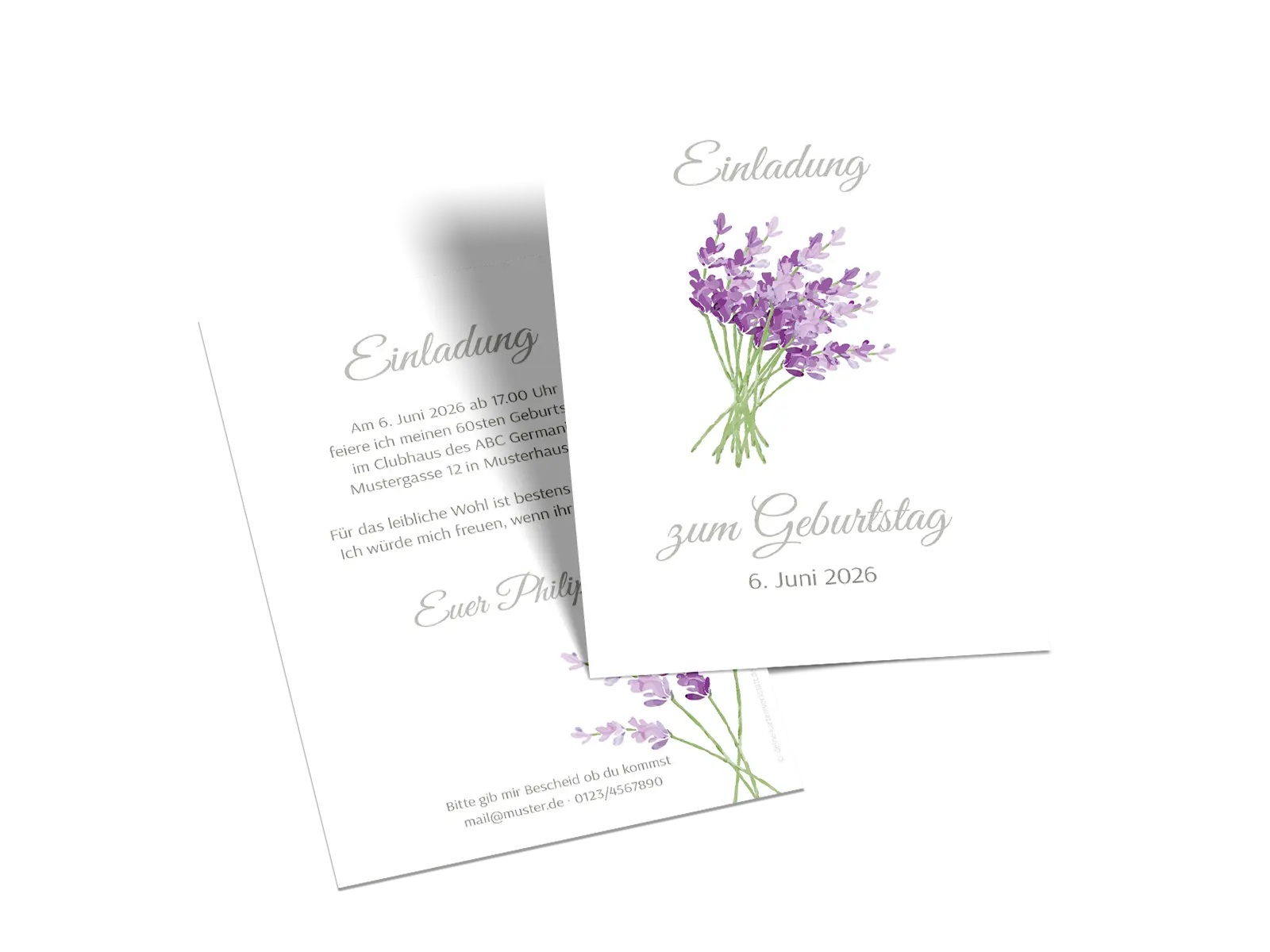 Geburtstagseinladung "Lavendel"
