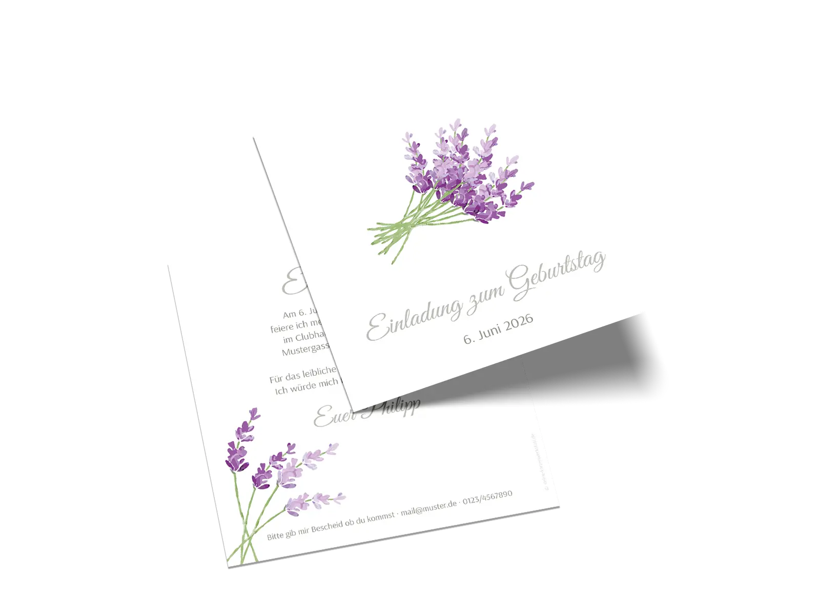 Geburtstagseinladung "Lavendel"