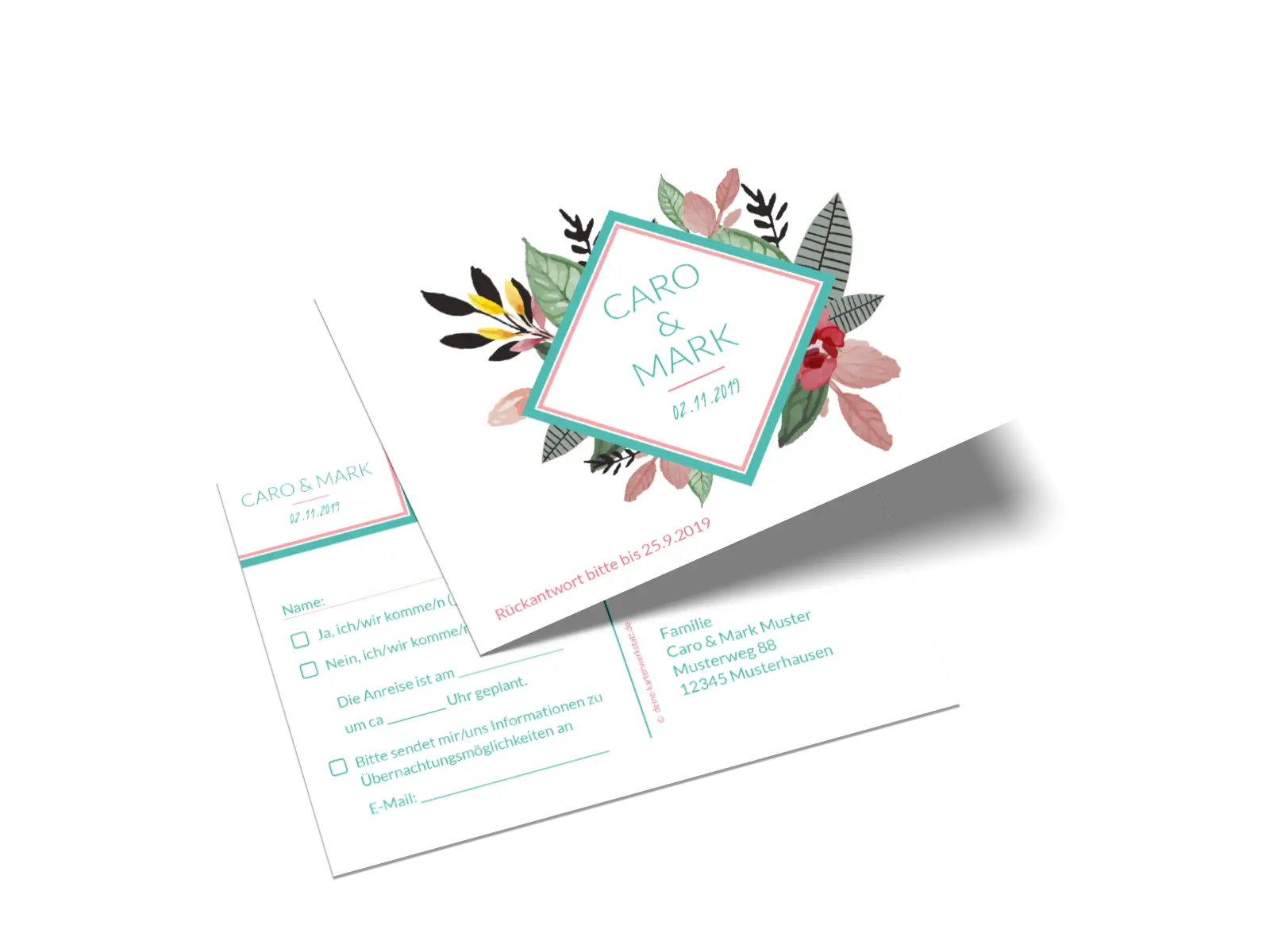 Antwortkarte "Blumengedeck"