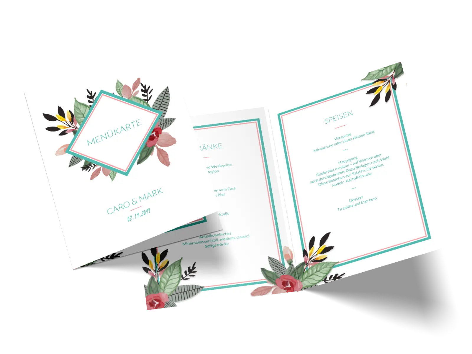Menükarte "Blumengedeck"