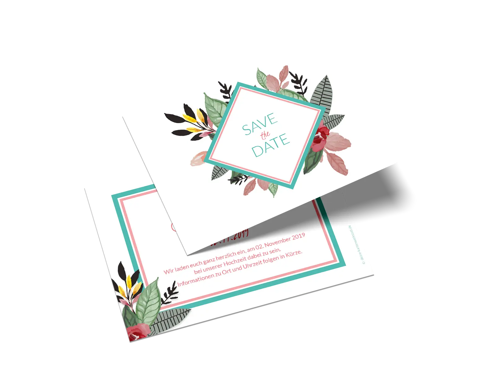 Save-the-Date-Karte "Blumengedeck"