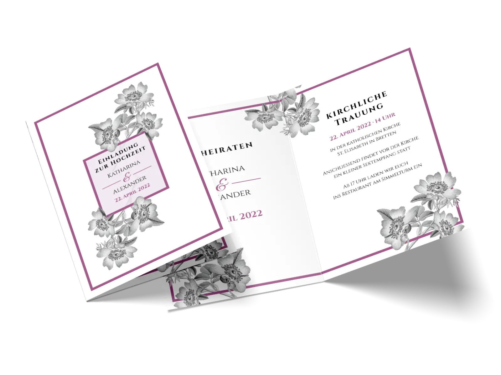 Hochzeitseinladungen passend zum eigenen Text gestalten